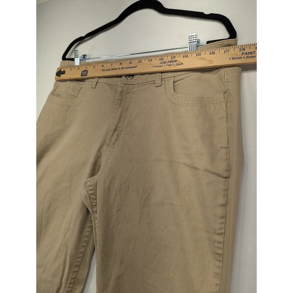 Riders by Lee Women's Tan Straight Leg Stretch Pants Size 16 Long‎ 98% Cotton